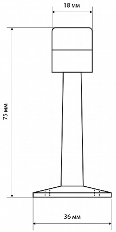СТАНДАРТ 3055 CP прямой хром ограничитель дверной ЕВРОПАКЕТ (240,5)